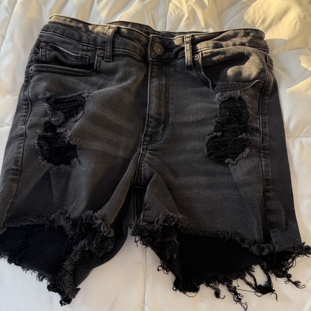 American Eagle Black Distressed Shorts